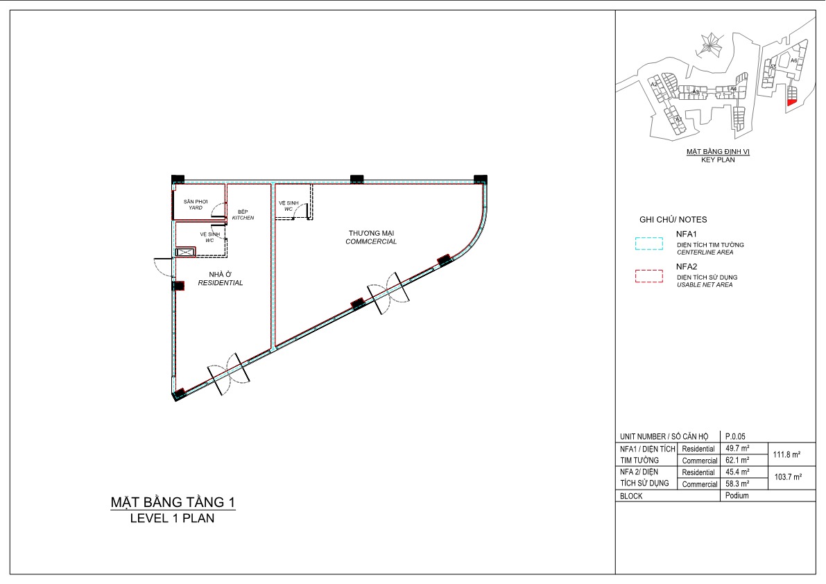 Mặt bằng Shophouse Eaton Park Quận 2
