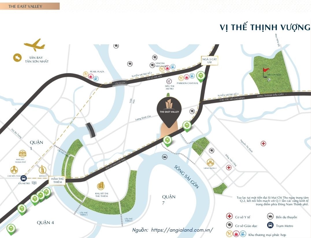 Bản độ vị trí căn hộ chung cư The East Valley Refico Quận 2