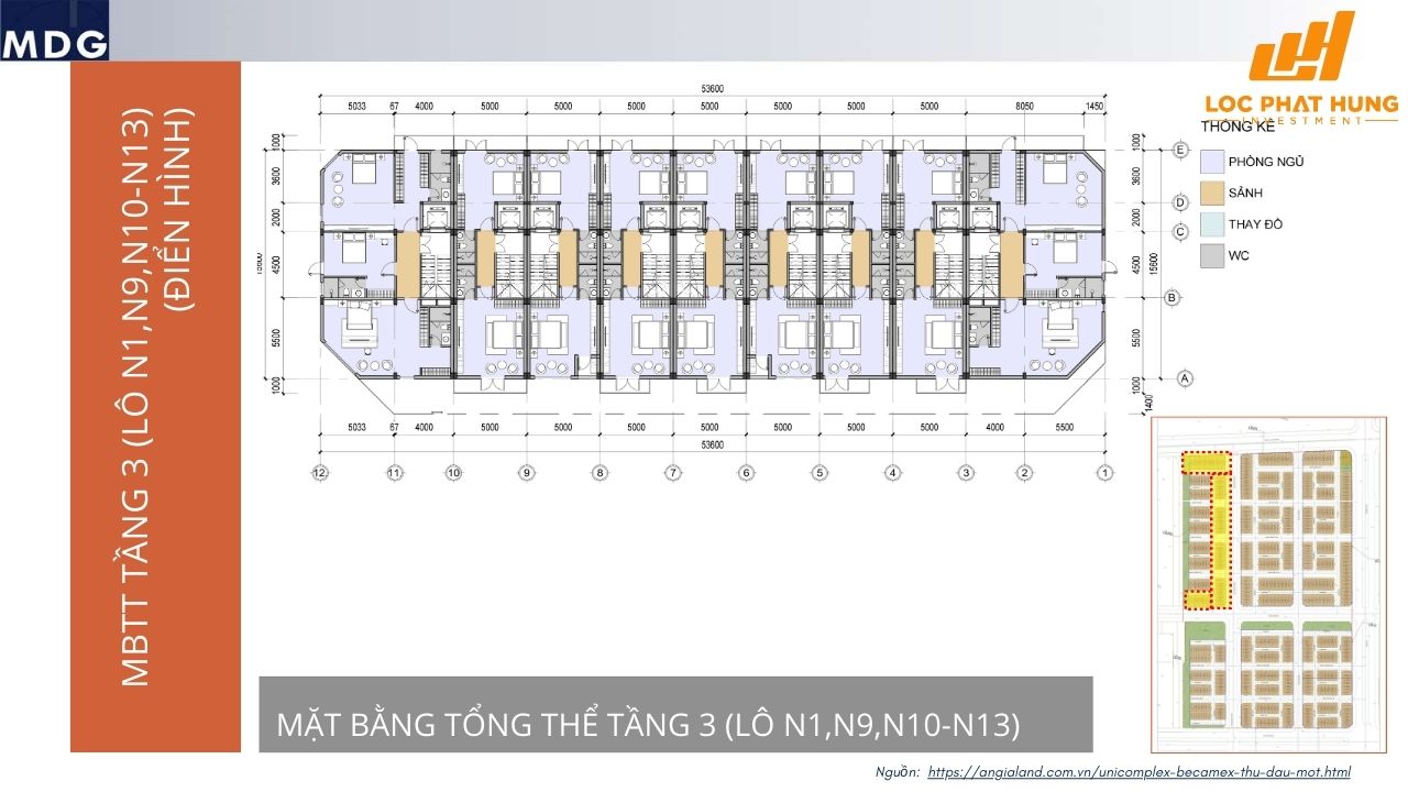 Mặt bằng dự án nhà phố Unicomplex Becamex Thủ Dầu Một