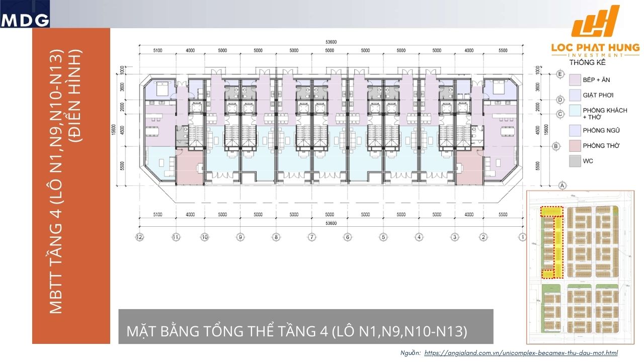 Mặt bằng dự án nhà phố Unicomplex Becamex Thủ Dầu Một