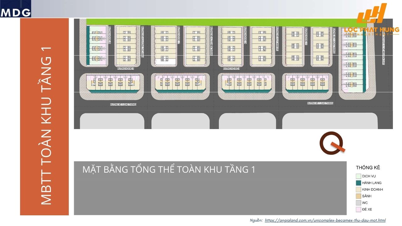 Mặt bằng dự án nhà phố Unicomplex Becamex Thủ Dầu Một