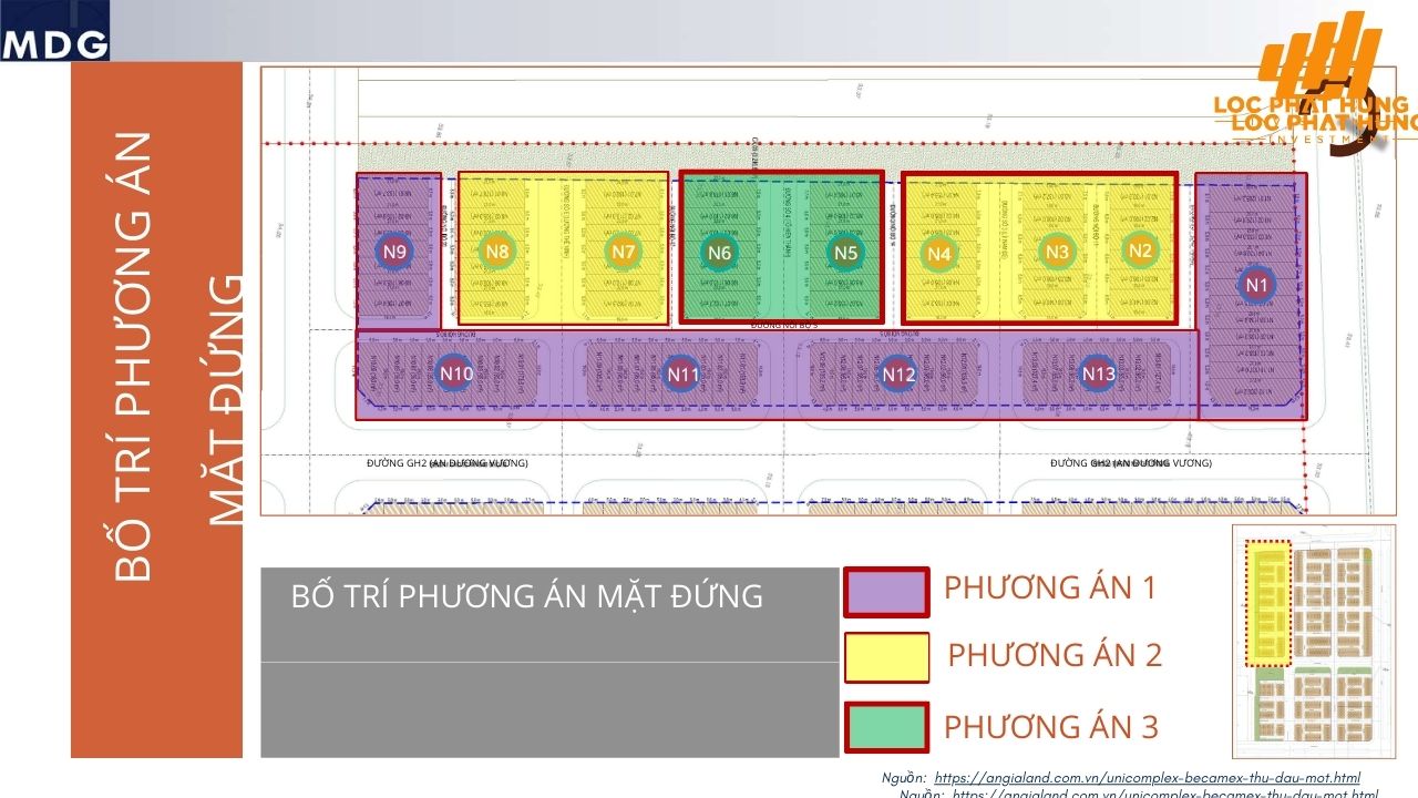 Mặt bằng dự án nhà phố Unicomplex Becamex Thủ Dầu Một