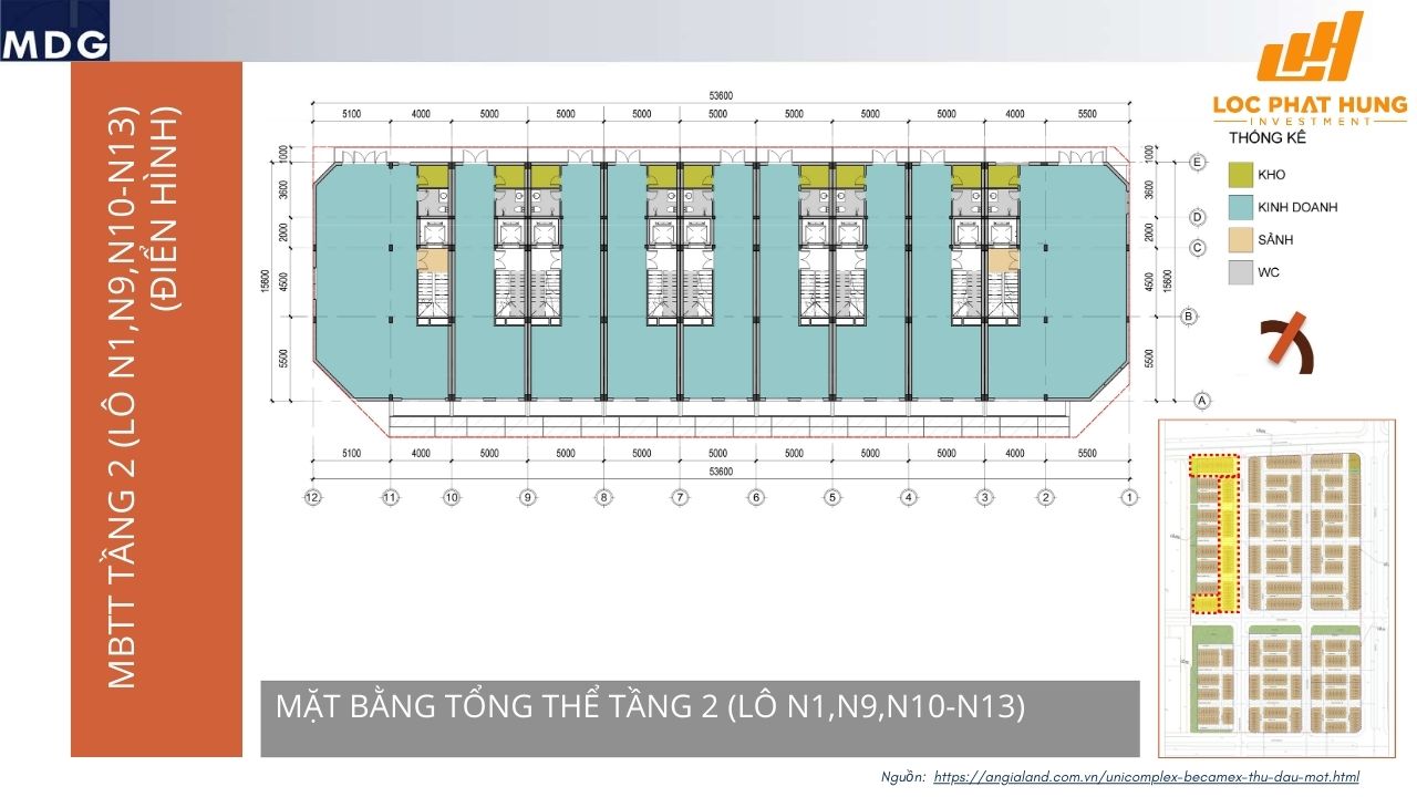 Mặt bằng dự án nhà phố Unicomplex Becamex Thủ Dầu Một