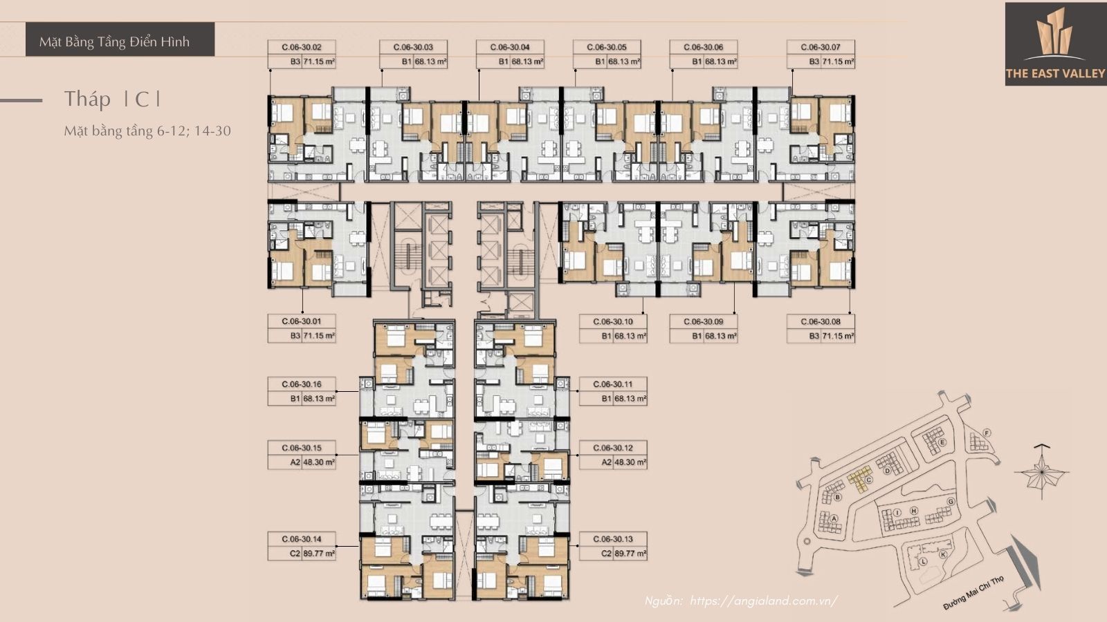 Mặt bằng tầng căn hộ chung cư The East Valley Refico Quận 2