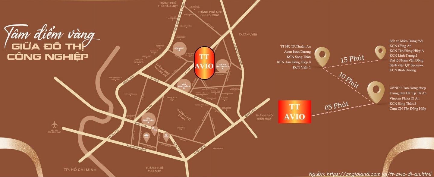 Vị trí địa chỉ dự án căn hộ chung cư TT Avio Dĩ An