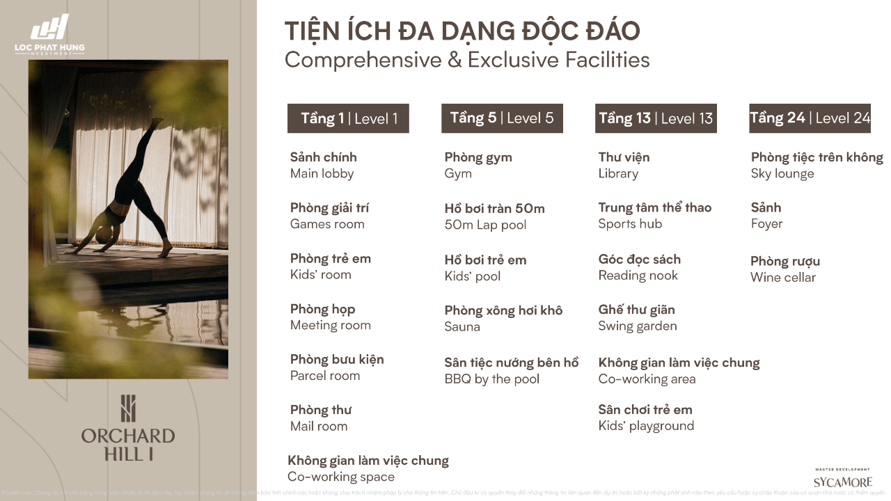 Tiện ích đăng cấp tại dự án Orchard Hill