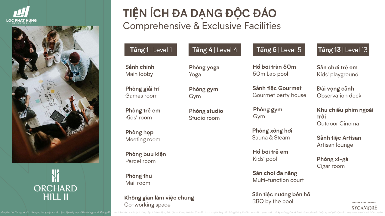 Tiện ích đăng cấp tại dự án Orchard Hill