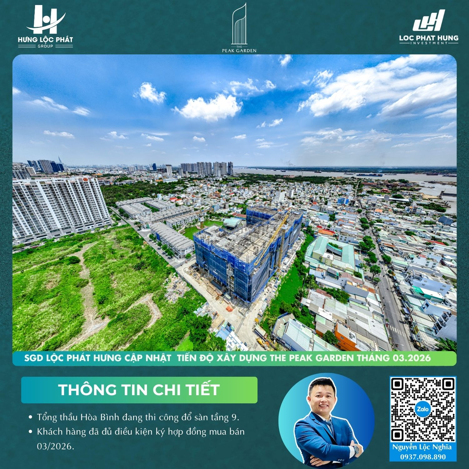 Tiến độ xây dựng The Peak Garden tháng 3/2026