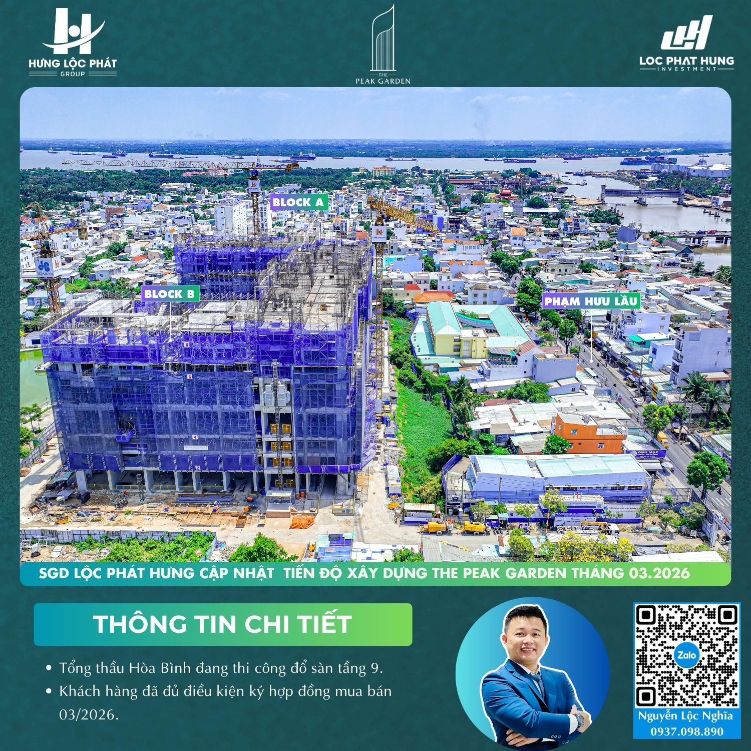 Tiến độ xây dựng The Peak Garden tháng 3/2026