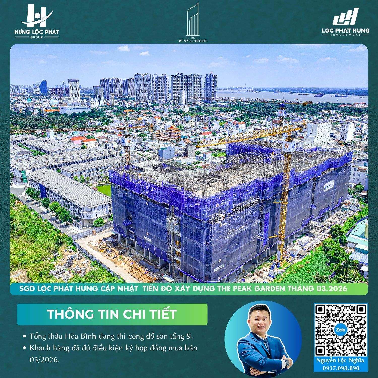 Tiến độ xây dựng The Peak Garden tháng 3/2026