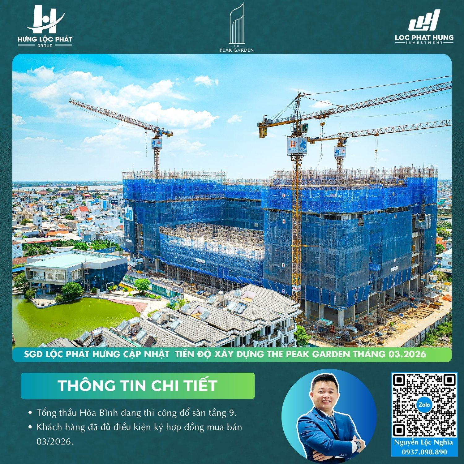 Tiến độ xây dựng The Peak Garden tháng 3/2026