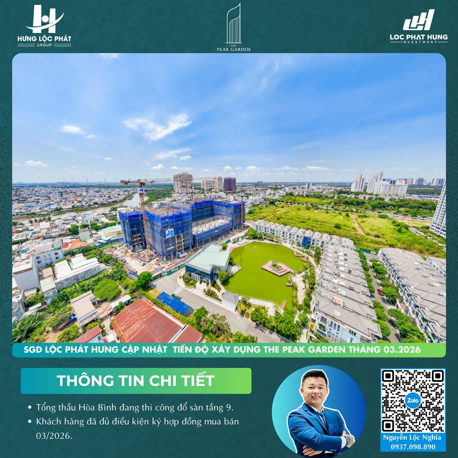 Tiến độ xây dựng The Peak Garden tháng 3/2026