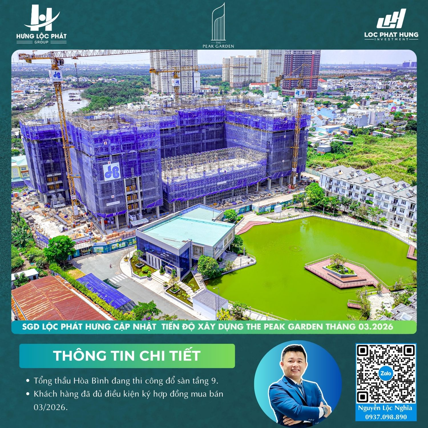 Tiến độ xây dựng The Peak Garden tháng 3/2026