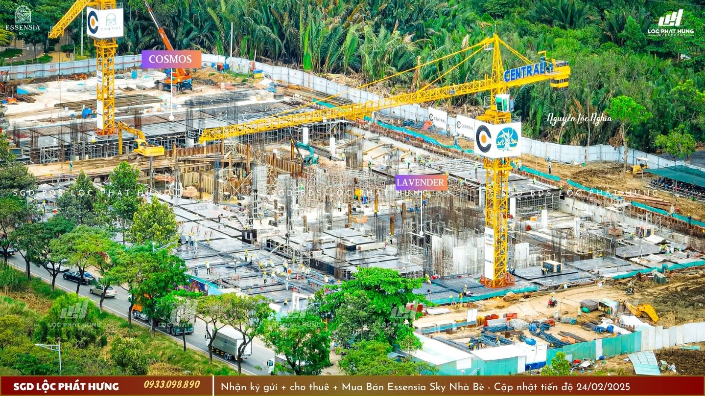 Tiến độ xây dựng dự án căn hộ chung cư Essensia Sky ngày 24.02.2025