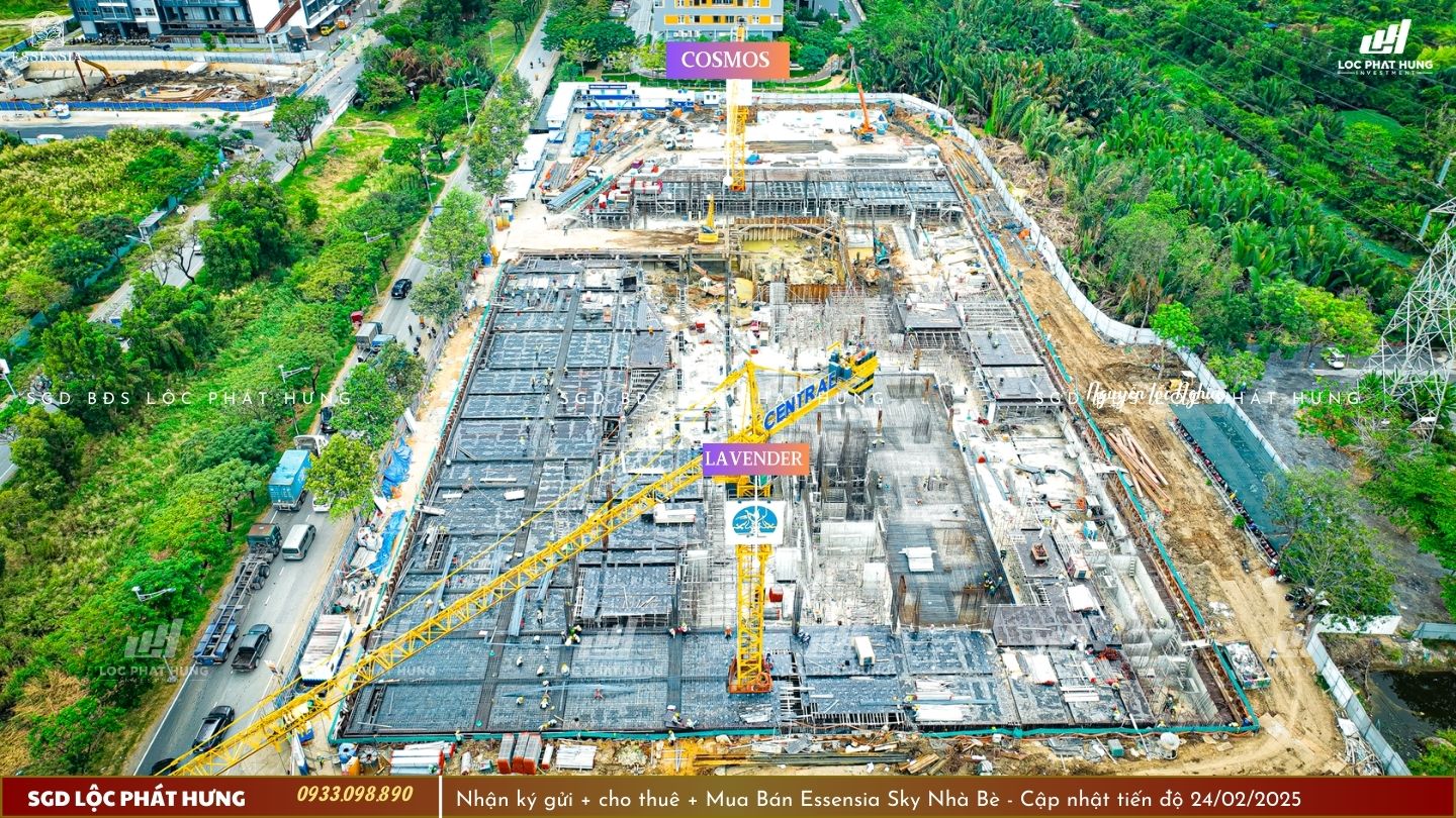 Tiến độ xây dựng dự án căn hộ chung cư Essensia Sky ngày 24.02.2025