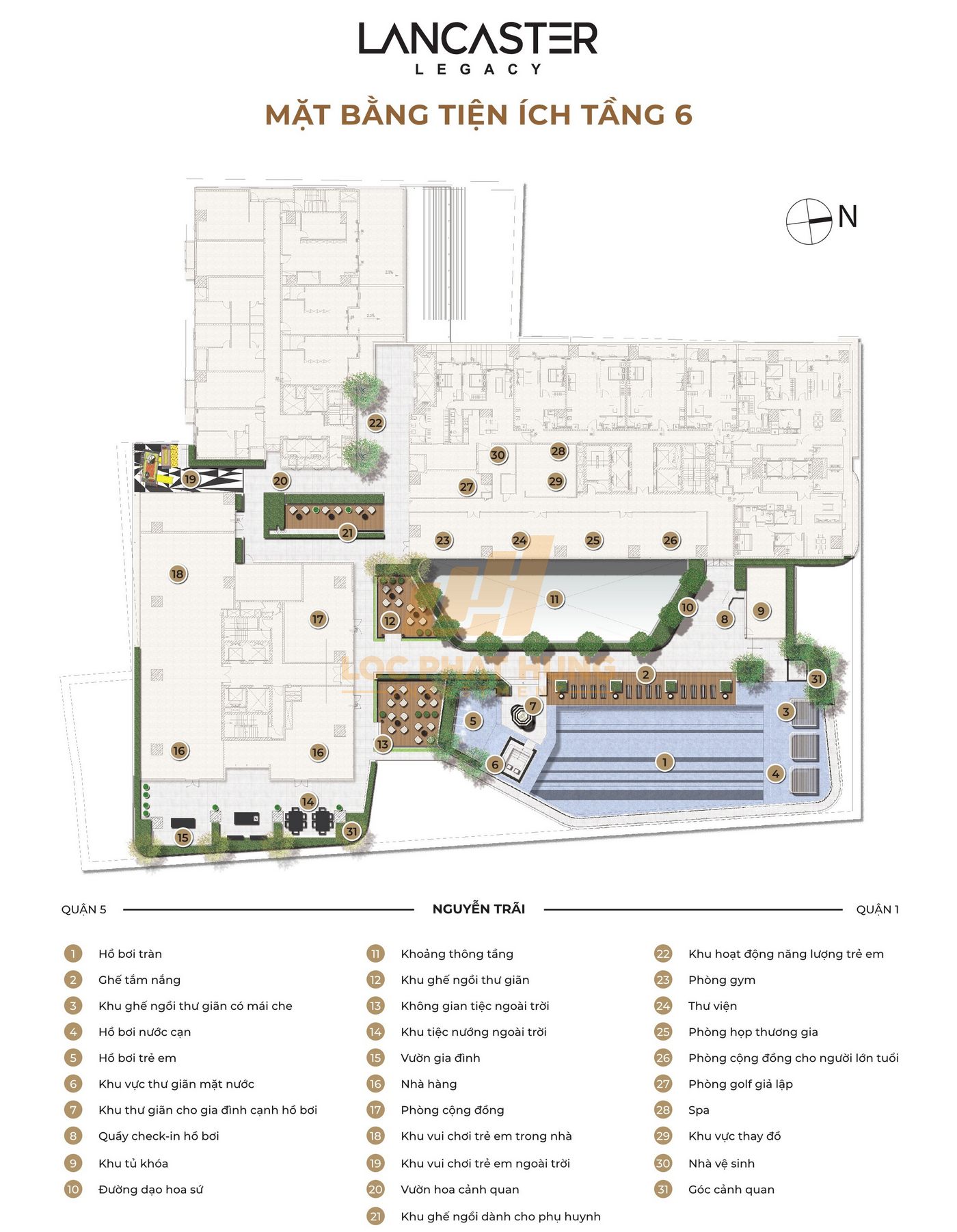 Mặt bằng tầng 6 căn hộ Lancaster Legacy Quận 1