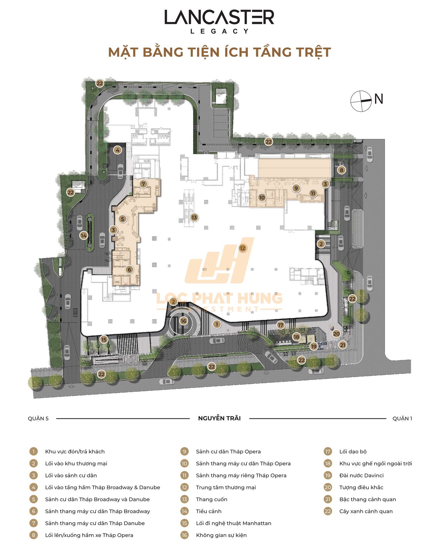 Mặt bằng tầng Trệt căn hộ Lancaster Legacy Quận 1