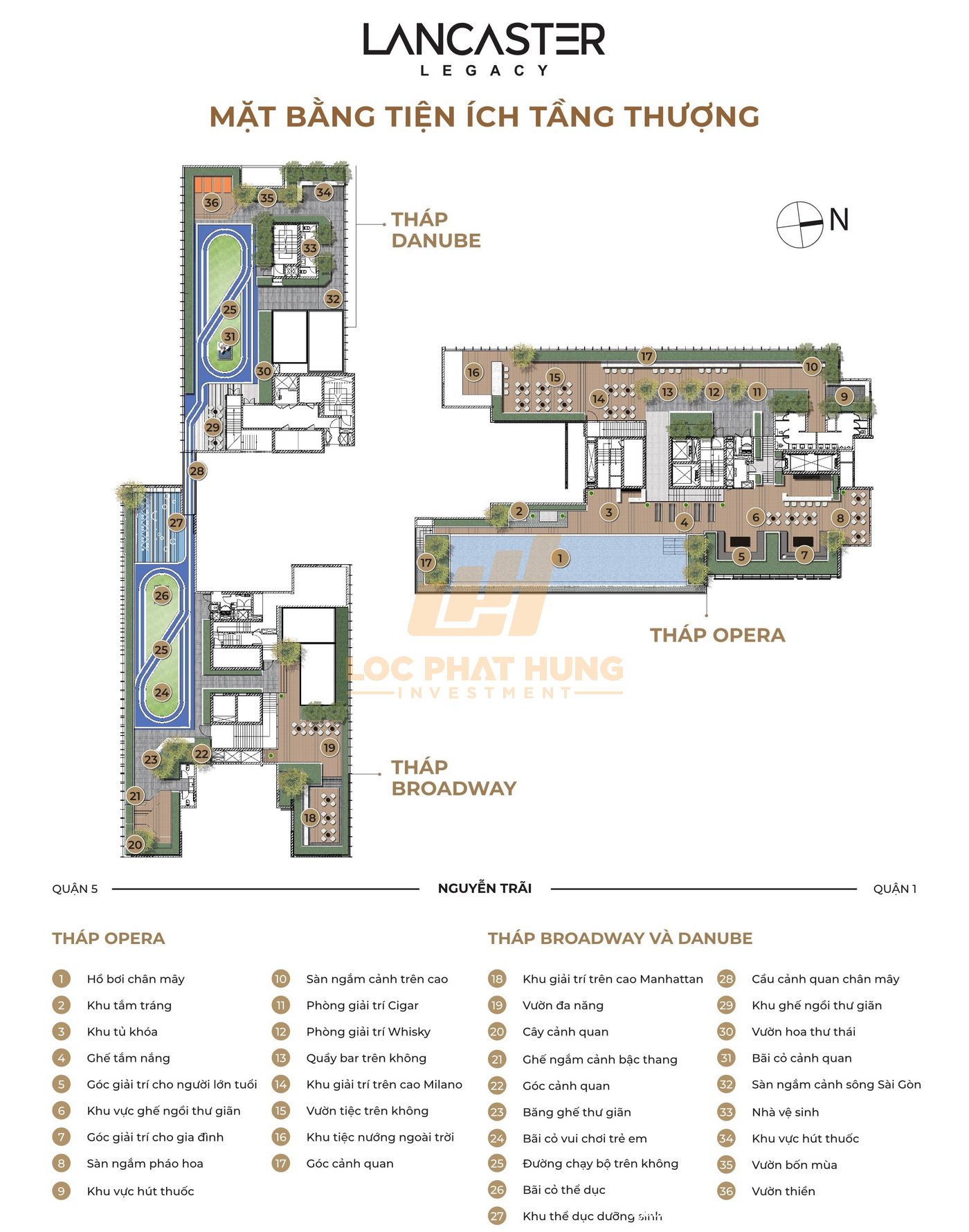 Mặt bằng tầng sân thượng căn hộ Lancaster Legacy Quận 1