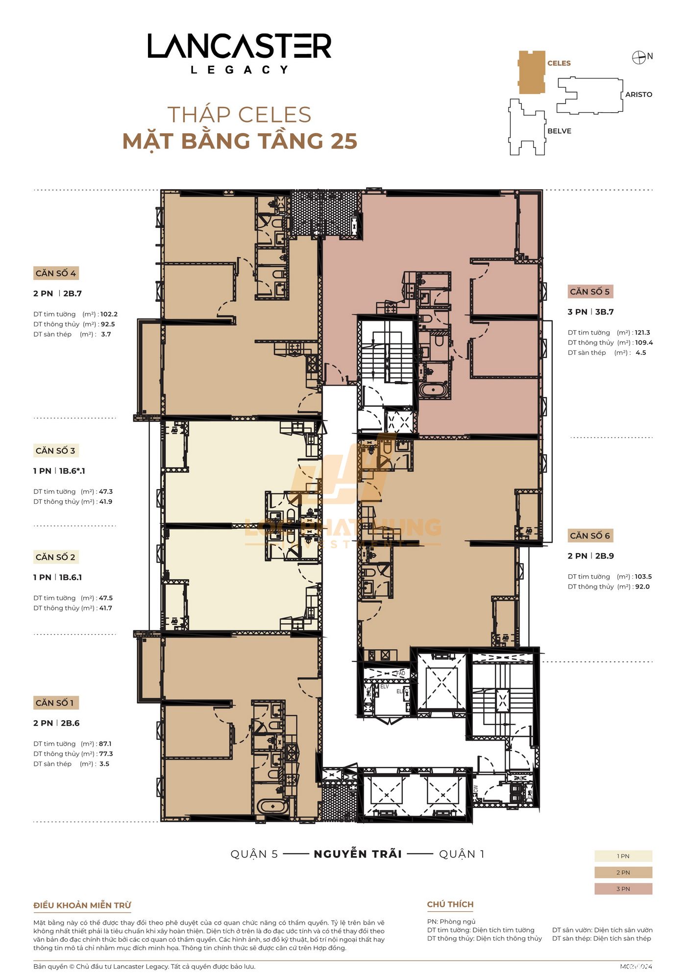 Mặt bằng tầng Lancaster Legacy Quận 1 Tháp C Tầng 25