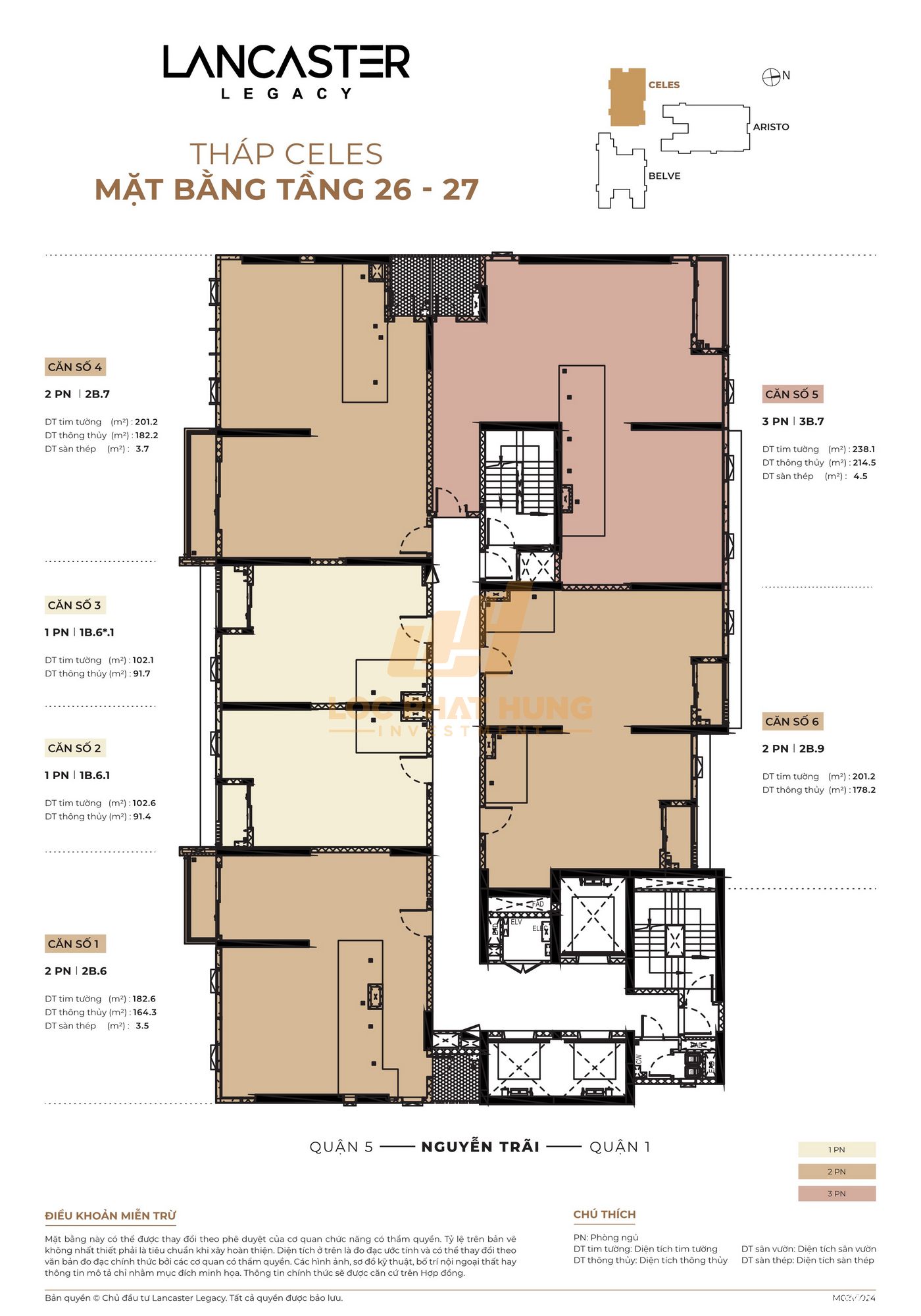 Mặt bằng tầng Lancaster Legacy Quận 1 Tháp C Tầng 26-27