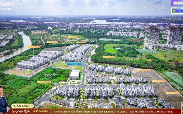 Tiến độ Dự án Gladia By The Waters Khang Điền Keppel Tháng 05/2025