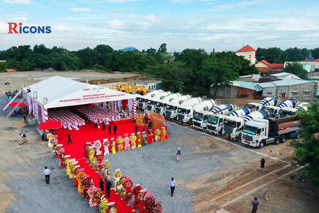 Toàn cảnh công trình xây dựng dự án The Gió Riverside Tp Dĩ An