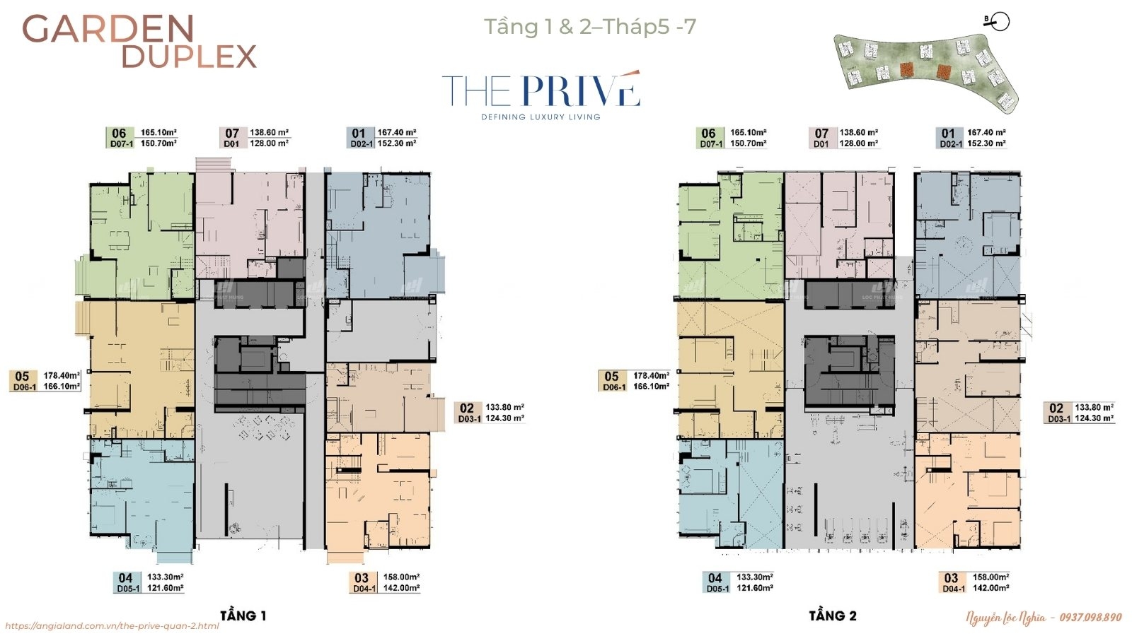 Mặt Bằng Chi Tiết Tầng 1-2 Garden House (Duplex Villa) Dự Án Căn Hộ The Privé Quận 2 Đất Xanh
