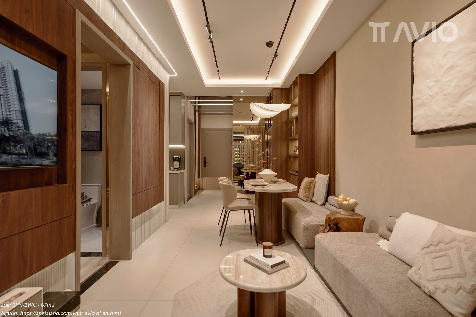 Nhà Mẫu TT Avio 2PN-2WC (67m²)