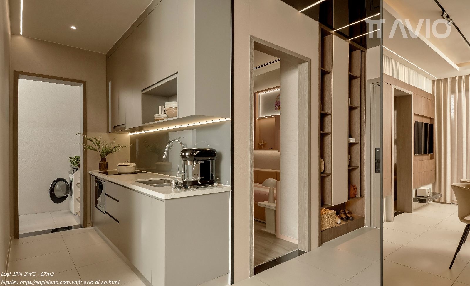 Nhà Mẫu TT Avio 2PN-2WC (67m²)