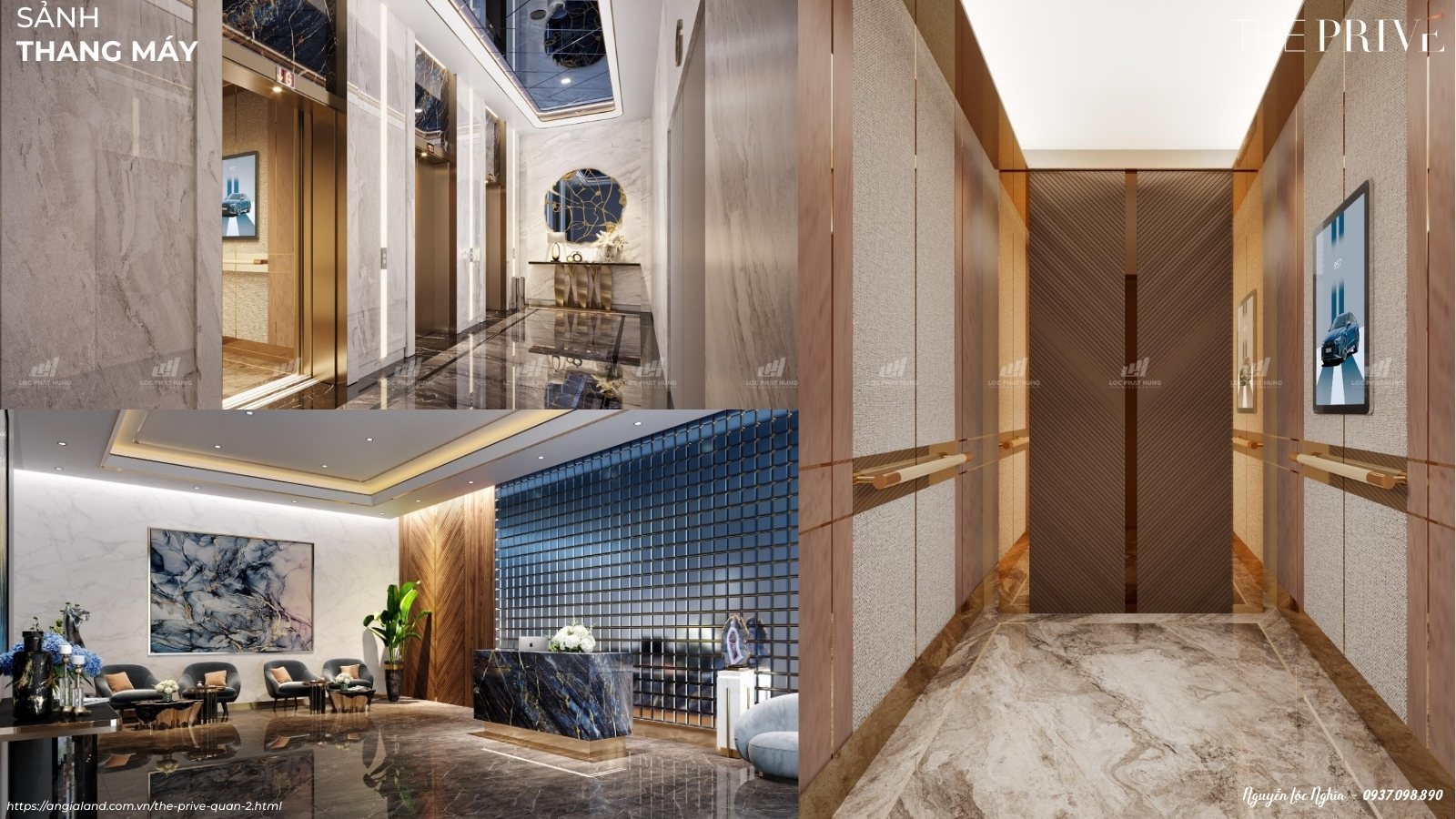 Thiết Kế Sảnh Hành Lang Sang Trọng và Tinh Tế Tại Dự Án Căn Hộ The Privé Quận 2 Đất Xanh