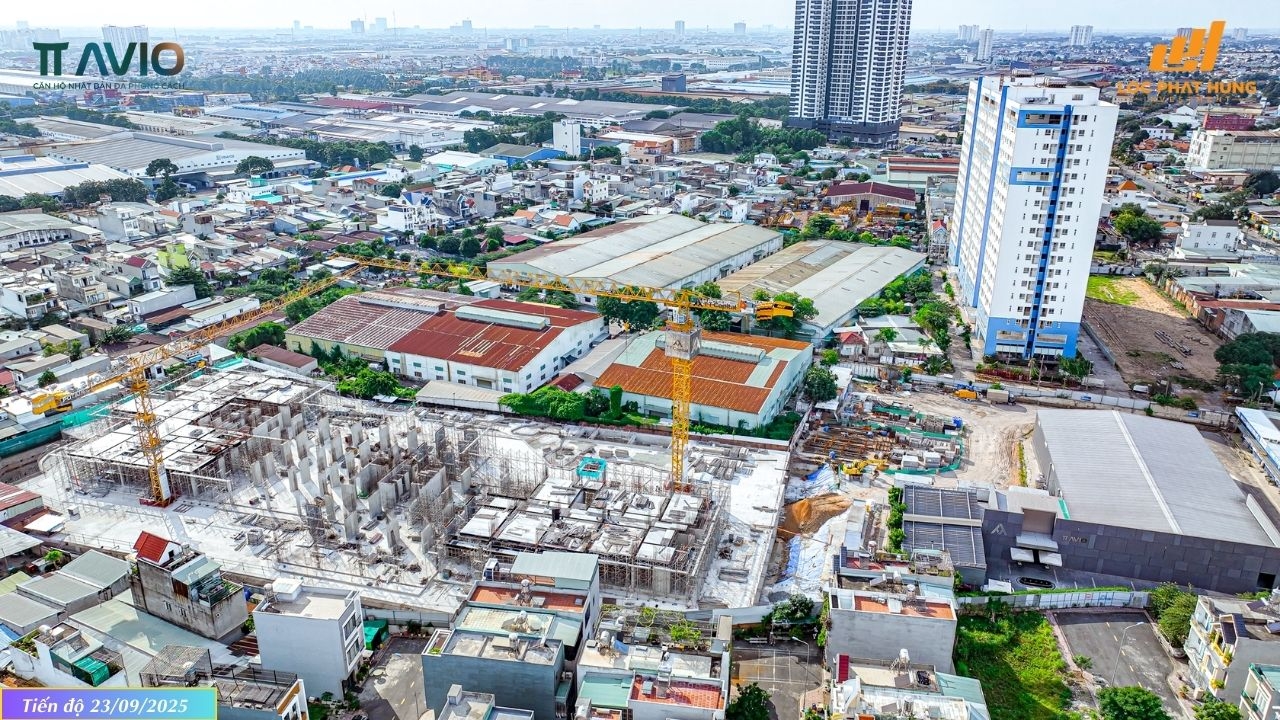 Tiến độ xây dựng tháp Avis dự án TT Avio tháng 23/09/2025: Hoàn thành đổ sàn tầng 6 và thi công trụ tầng 7