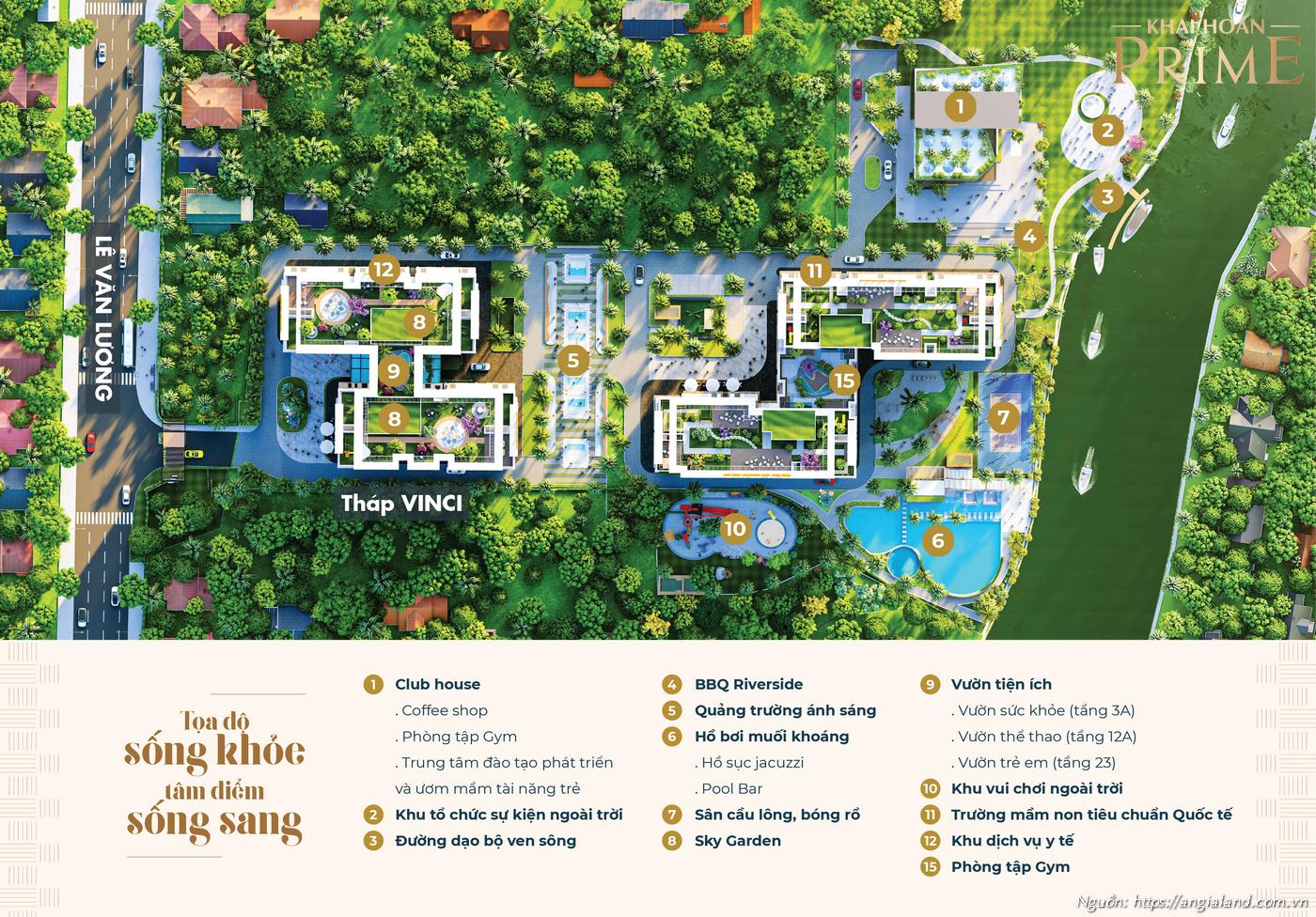 Mặt bằng tiện ích căn hộ chung cư Khải Hoàn Prime Nhà Bè