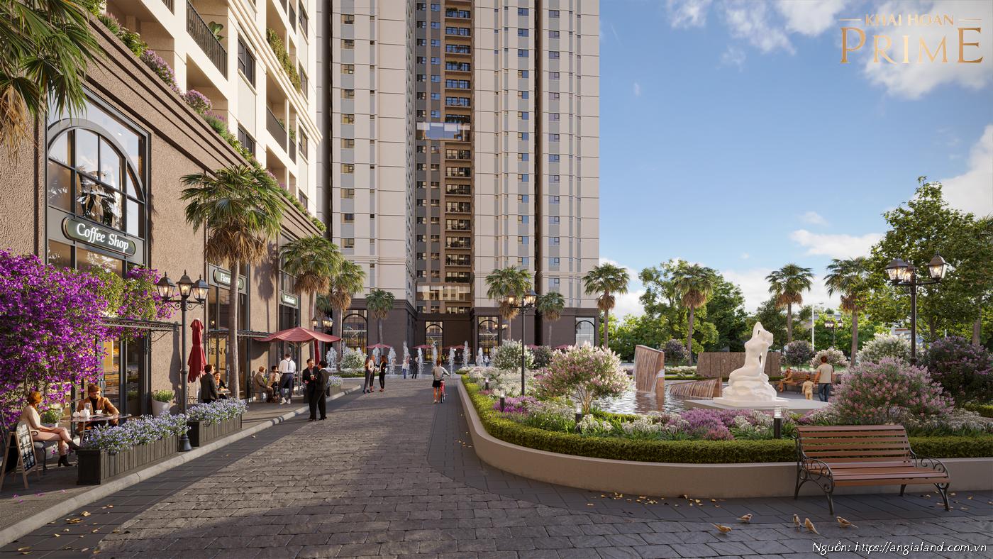 Khư vực tiểu cảnh dự án căn hộ chung cư Khải Hoàn Prime Nhà Bè được đầu tư chăm chút