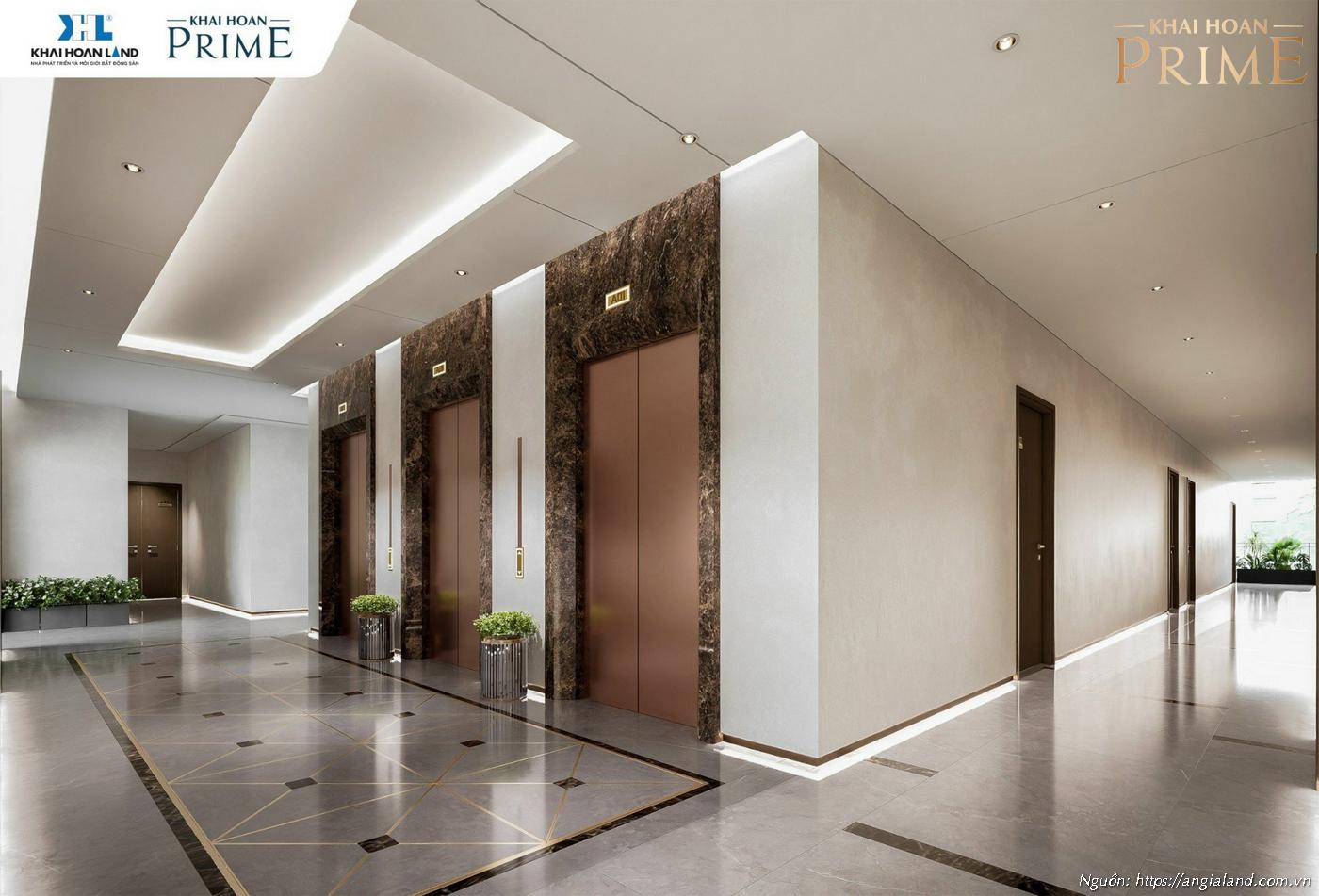 Sảnh chờ thng máy căn hộ chung cư Khải Hoàn Prime