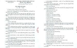 Pháp Lý Dự án Căn Hộ Chung Cư The Infinity Tp Dĩ An - Giấy Phép Xây Dựng