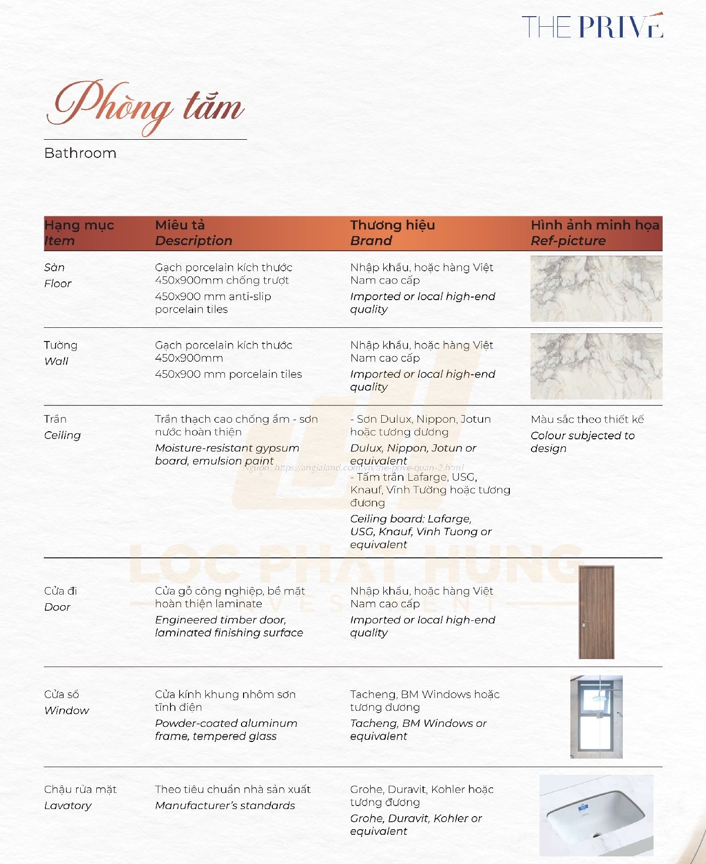 Danh mục bàn giao The Privé Quận 2 - WC Phòng Khách