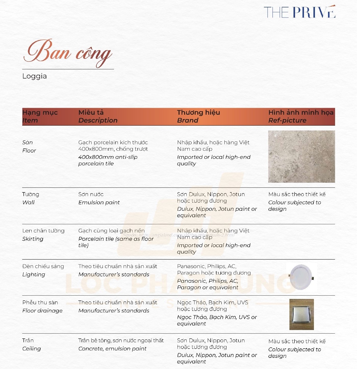 Danh mục bàn giao The Privé Quận 2 - Bancony