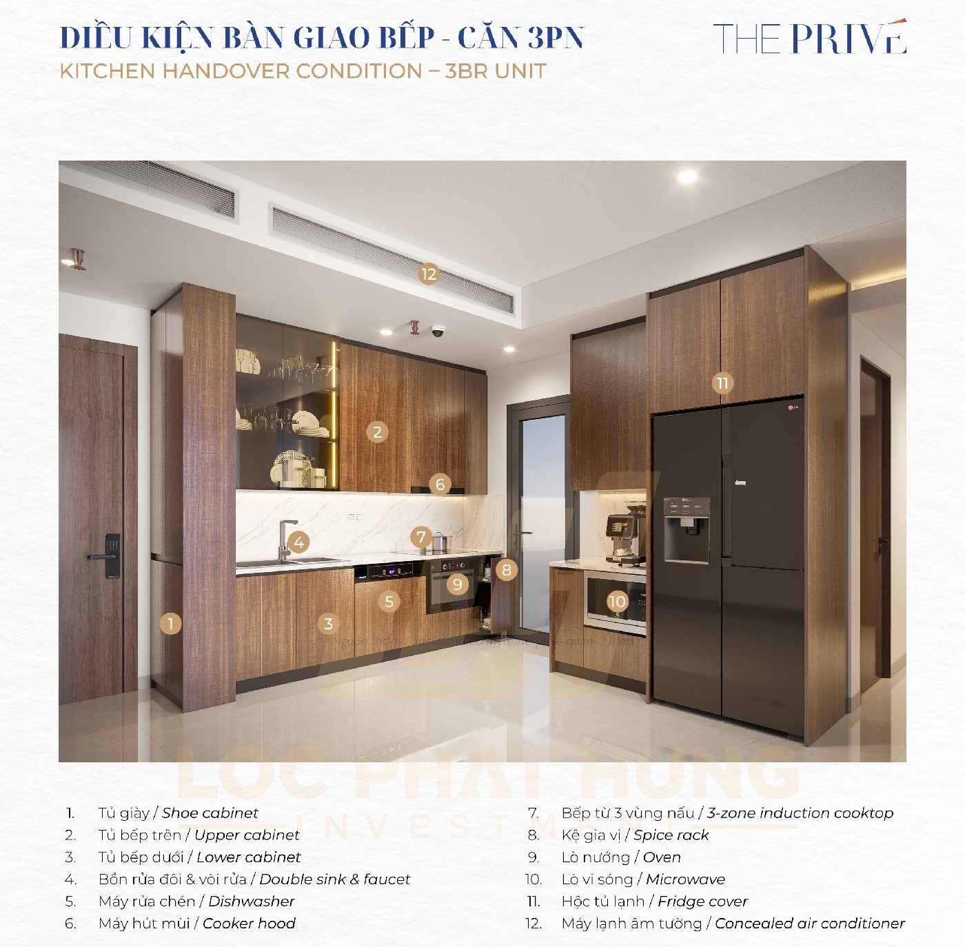 Điều kiện bàn giao Bếp The Privé Quận 2 - Căn Hộ 3PN