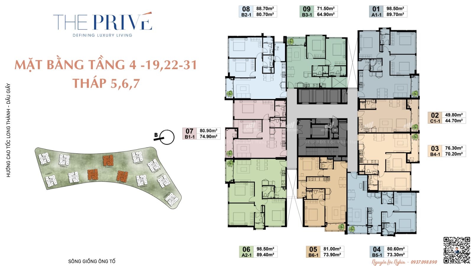 Mặt Bằng The Privé Đất Xanh Quận 2 Tầng 4 19 22 31 Tháp 5 6 7