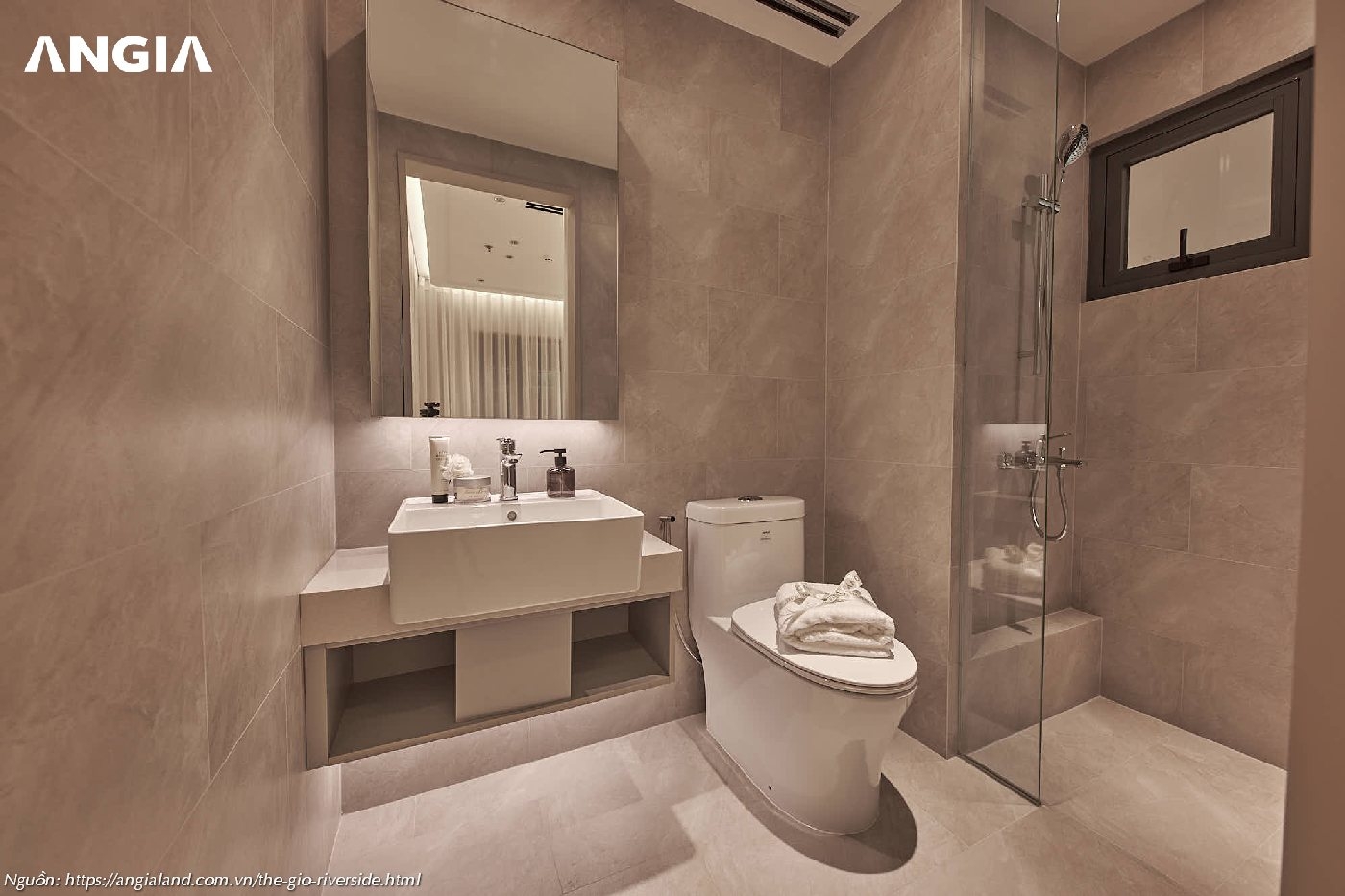 Nhà mẫu căn hộ chung cư The Gió Riverside 65m2 - Phòng WC