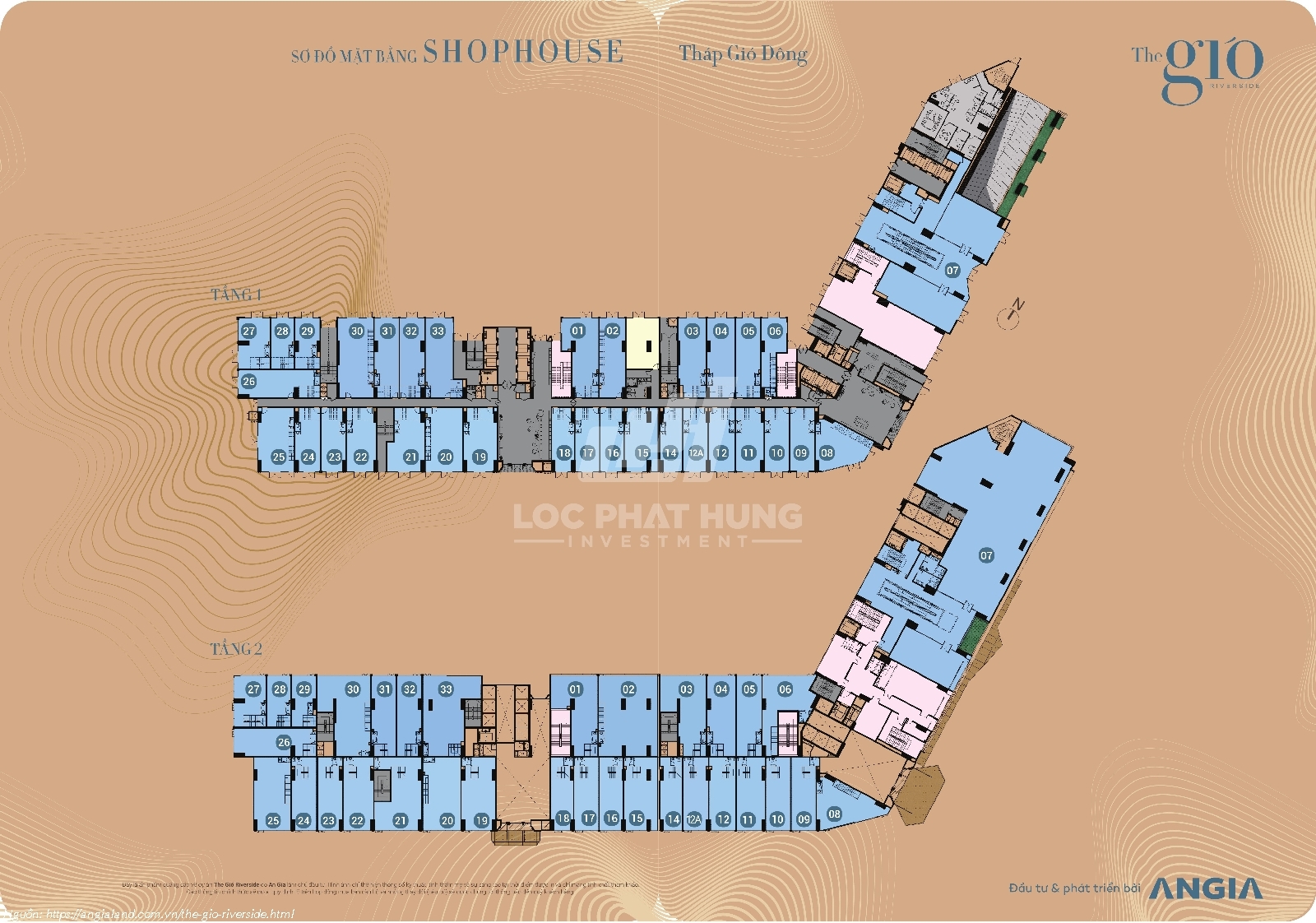 Mặt bằng shophouse gió Đông Mặt bằng shophouse gió Đông