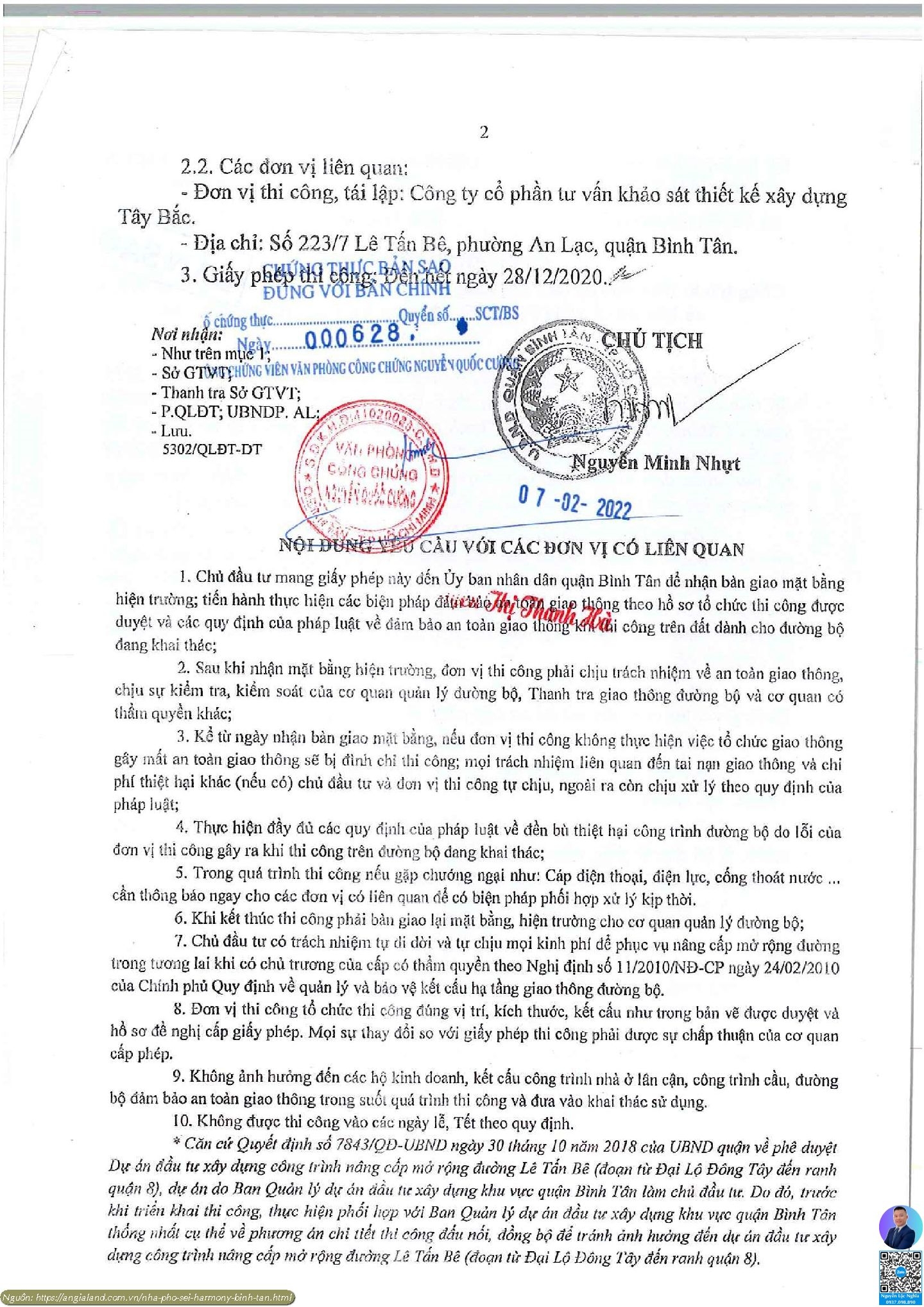 Giấy Phép Thi Công Sei Harmony Bình Tân