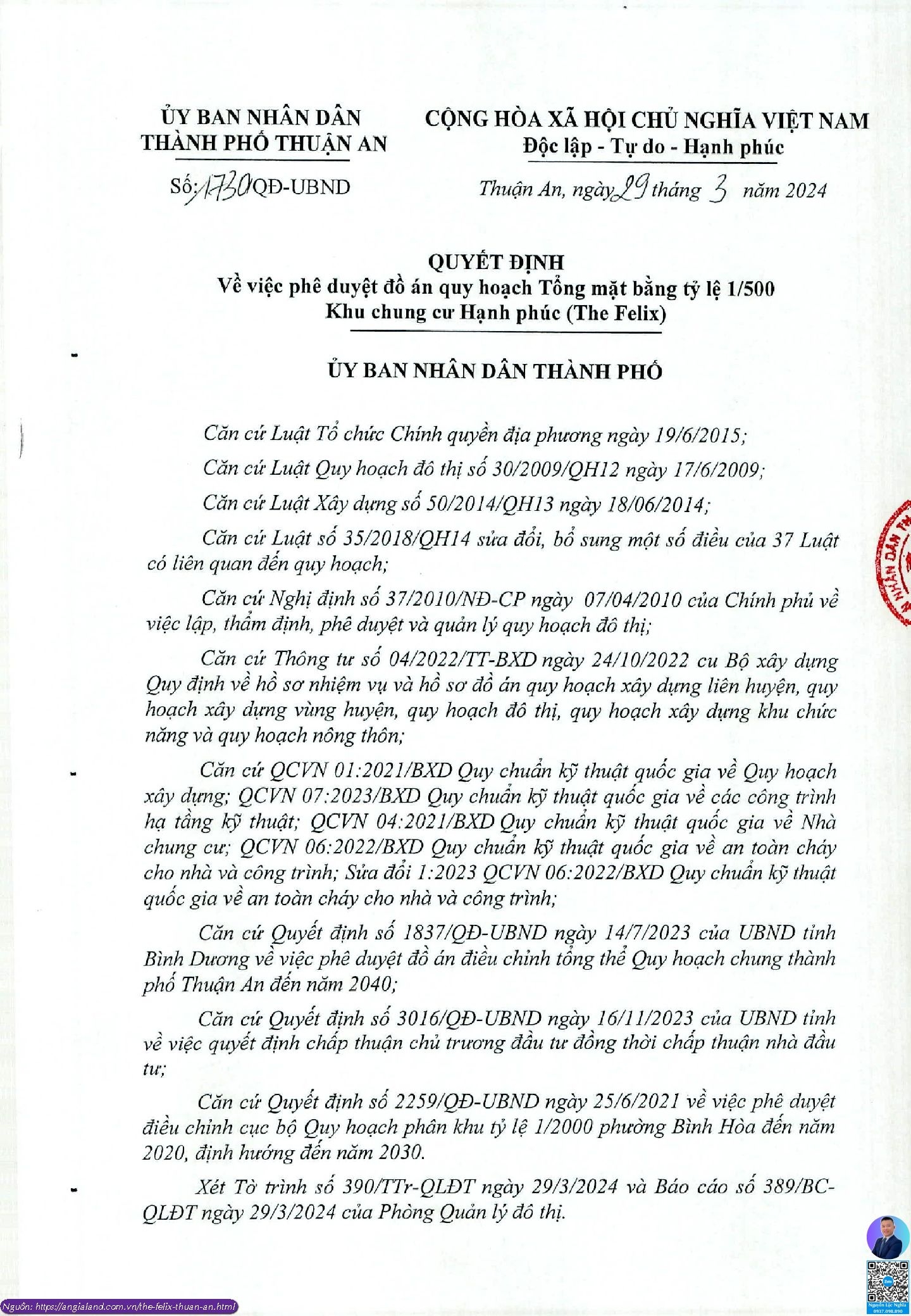 Phê Duyệt Quy Hoạch 1/500 The Felix C Holdings
