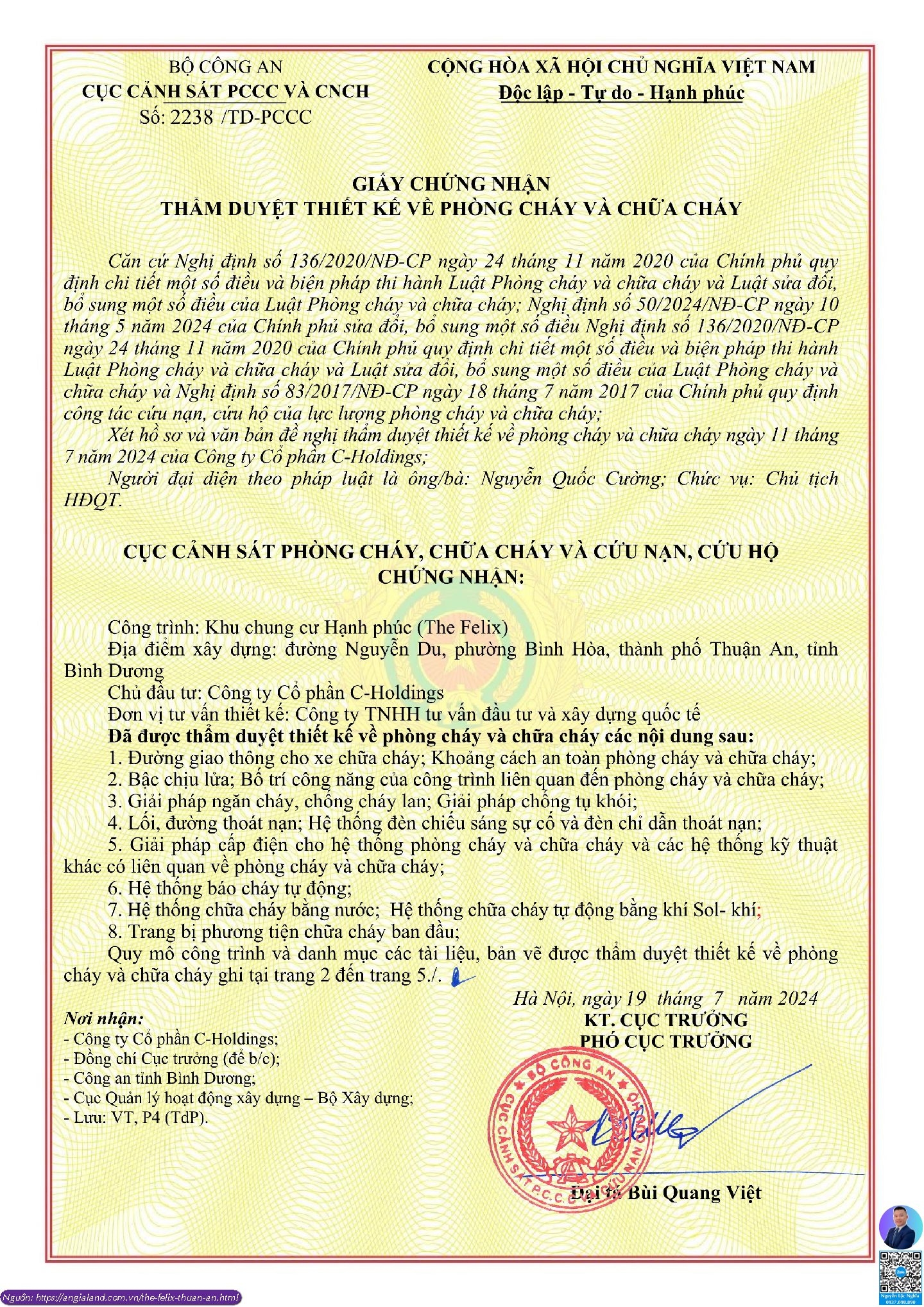 Phê Duyệt Phòng Cháy Chữa Cháy The Felix C-Holdings: Pháp Lý An Toàn Cho Cư Dân Tại Dự Án Thuận An