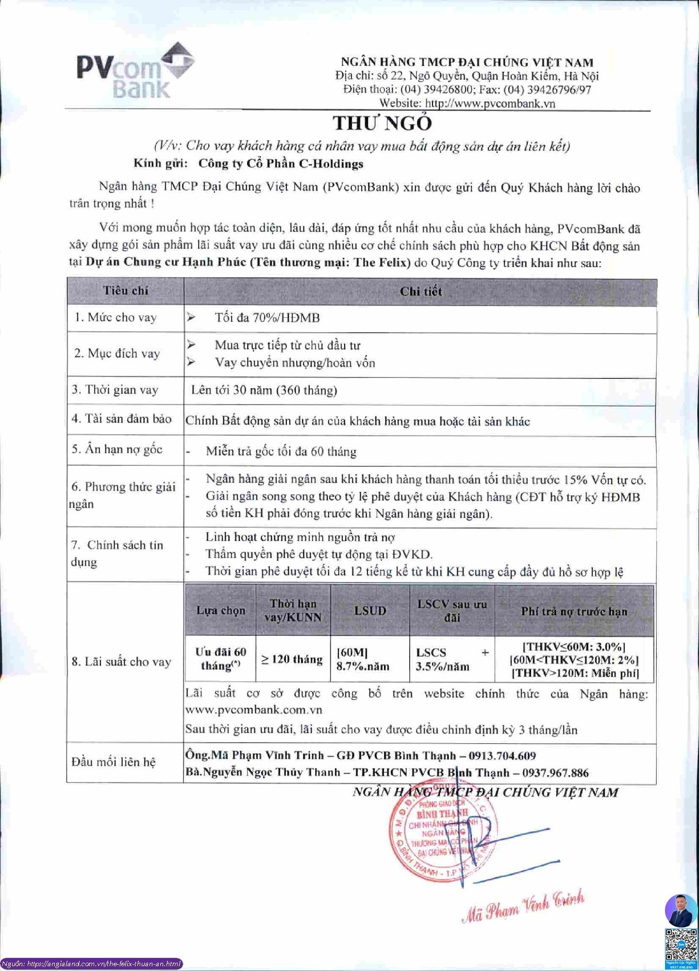 Pvcombank Cho Vay Mua Nhà Dự án The Felix C Holdings