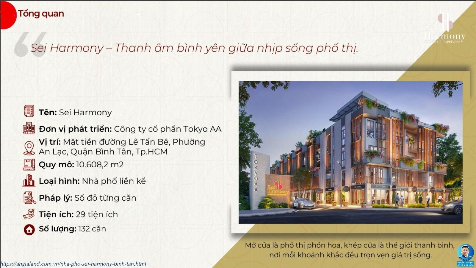 Toàn cảnh dự án nhà phố SEI Harmony Bình Tân