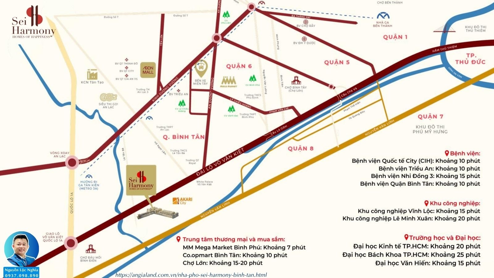 Vị trí Dự án Nhà Phố Sei Harmony Bình Tân