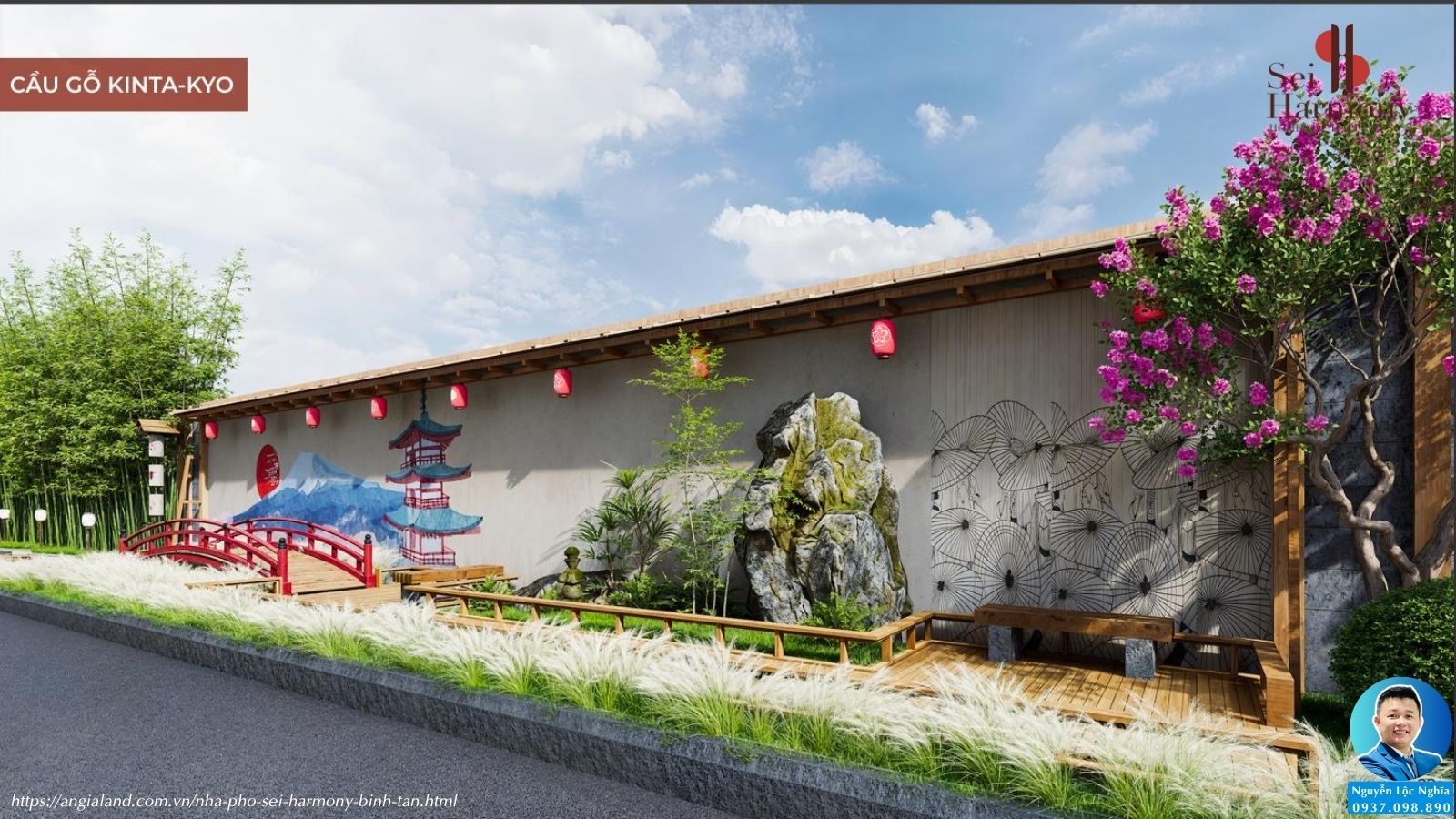 Cầu gỗ Kinta-Kyo dự án nhà phố SEI Harmony Bình Tân