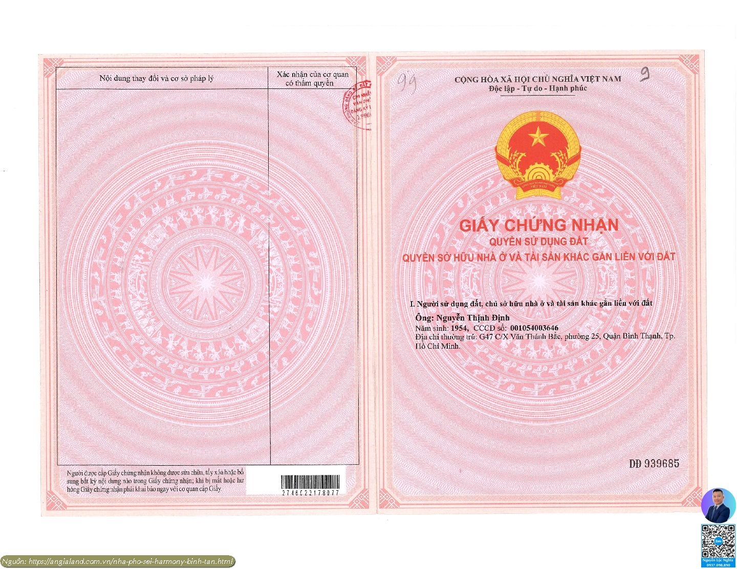 Pháp Lý SEI HARMONY Bình Tân | Sổ Hồng Riêng Từng Căn Từ CĐT Tokyo AA