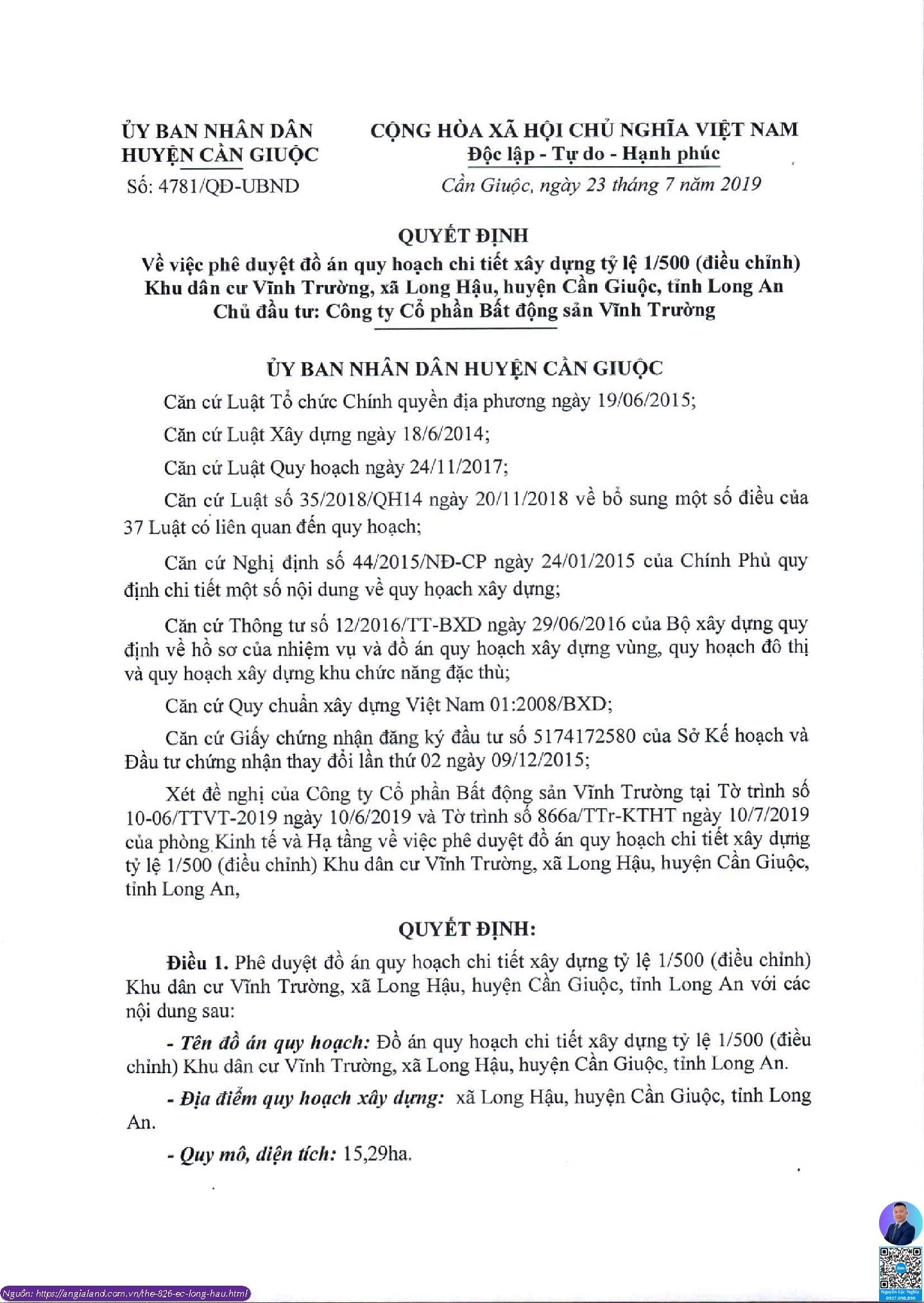 Phe Duyet Quy Hoach 1 500 Du An Dat Nen The 826 Ec Long Hau 1